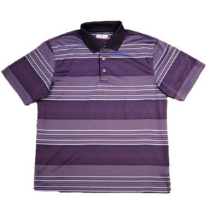 𝅺3/$20 Grand Slam Purple & Gray Stripes Polo Shirt